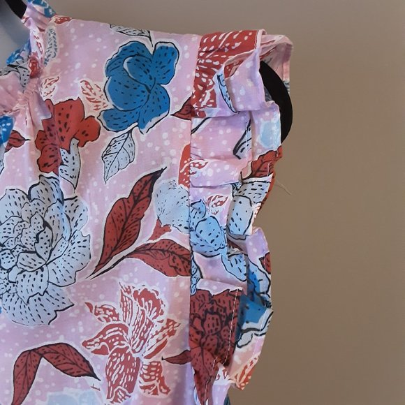 BB Dakota Steve Madden Flutter Away Floral Print Ruffle Tie Top New! S - Picture 8 of 16